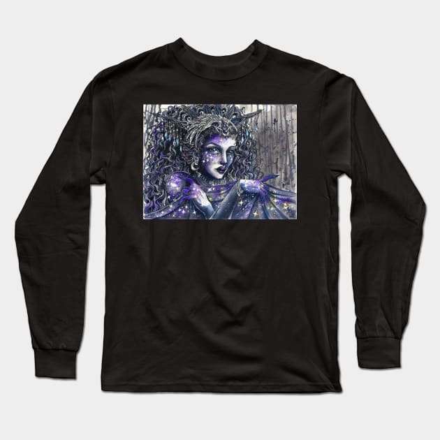 Goddess Nyx Long Sleeve T-Shirt by mialaia